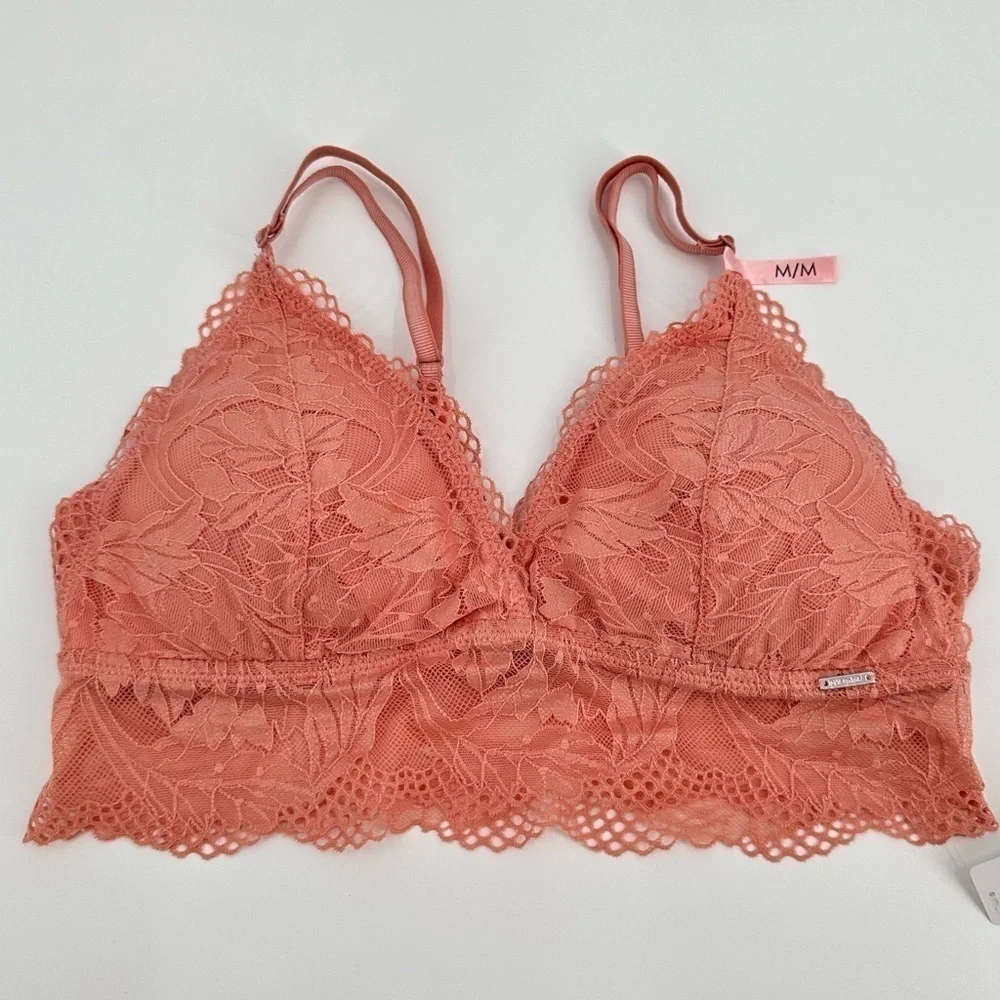 laVie en Rose NWT Salmon Color Lac Bralette Size Medium
